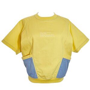 VINTAGE CHAMPION Yellow Blue Pocket Top Small
